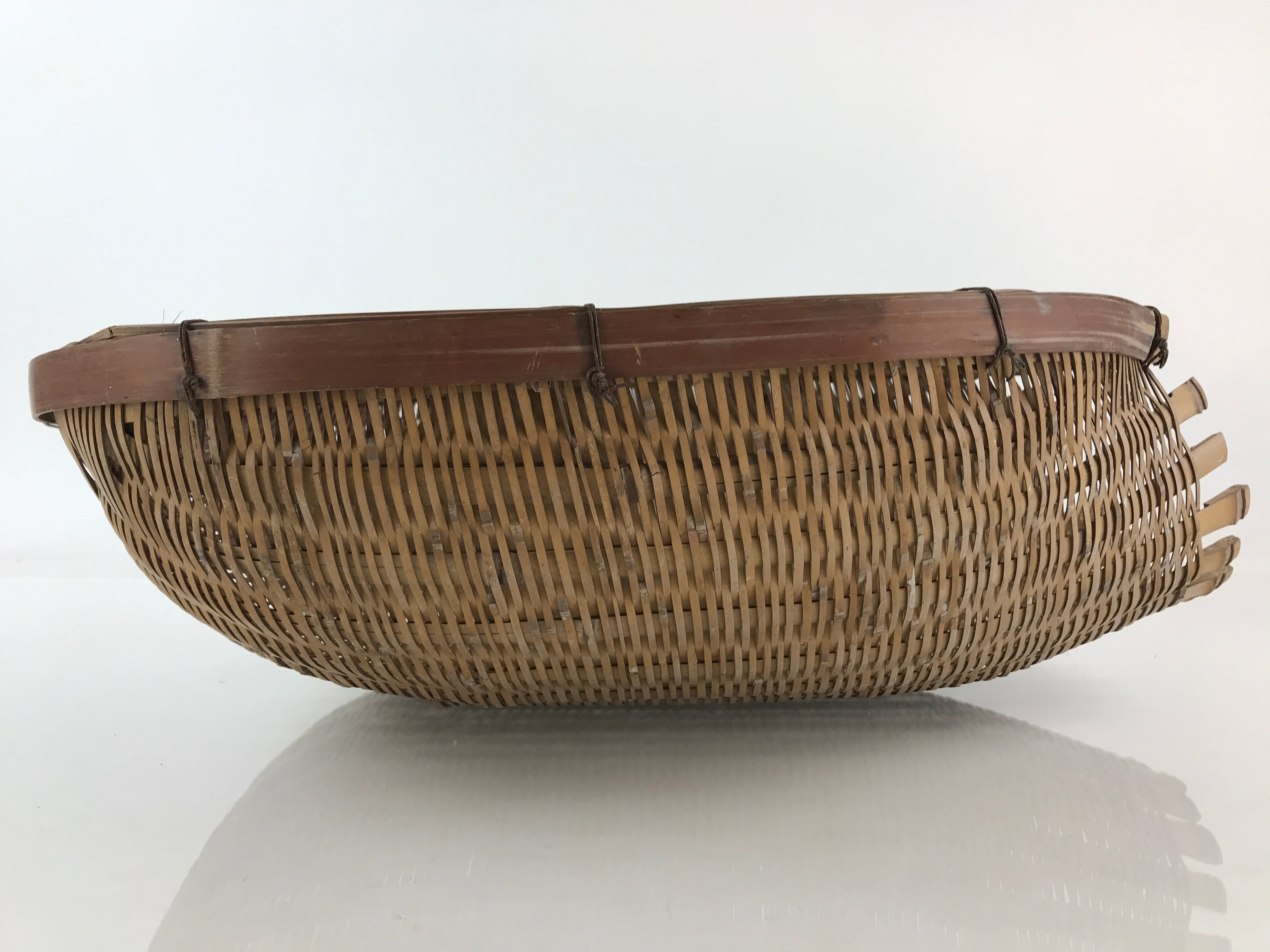 Antique Japanese Bamboo Drying Basket C1900 Kago Zaru 47 cm Long B209