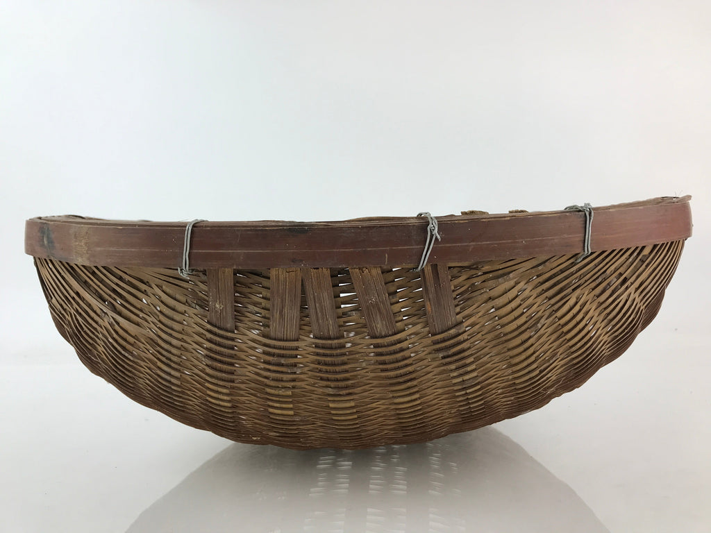 Antique Japanese Bamboo Drying Basket C1900 Kago Zaru 47 cm Long B209