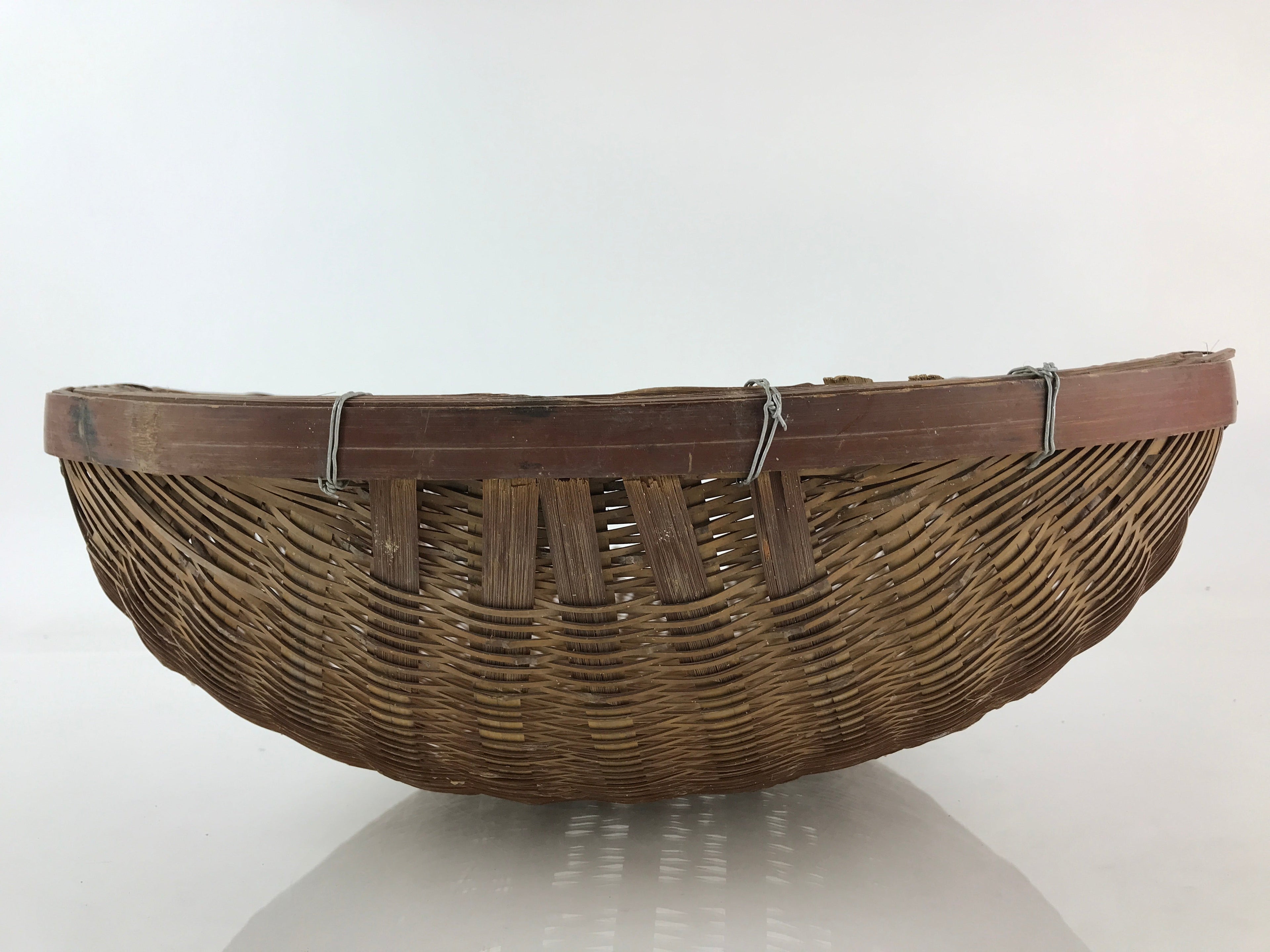 Antique Japanese Bamboo Drying Basket C1900 Kago Zaru 47 cm Long B209