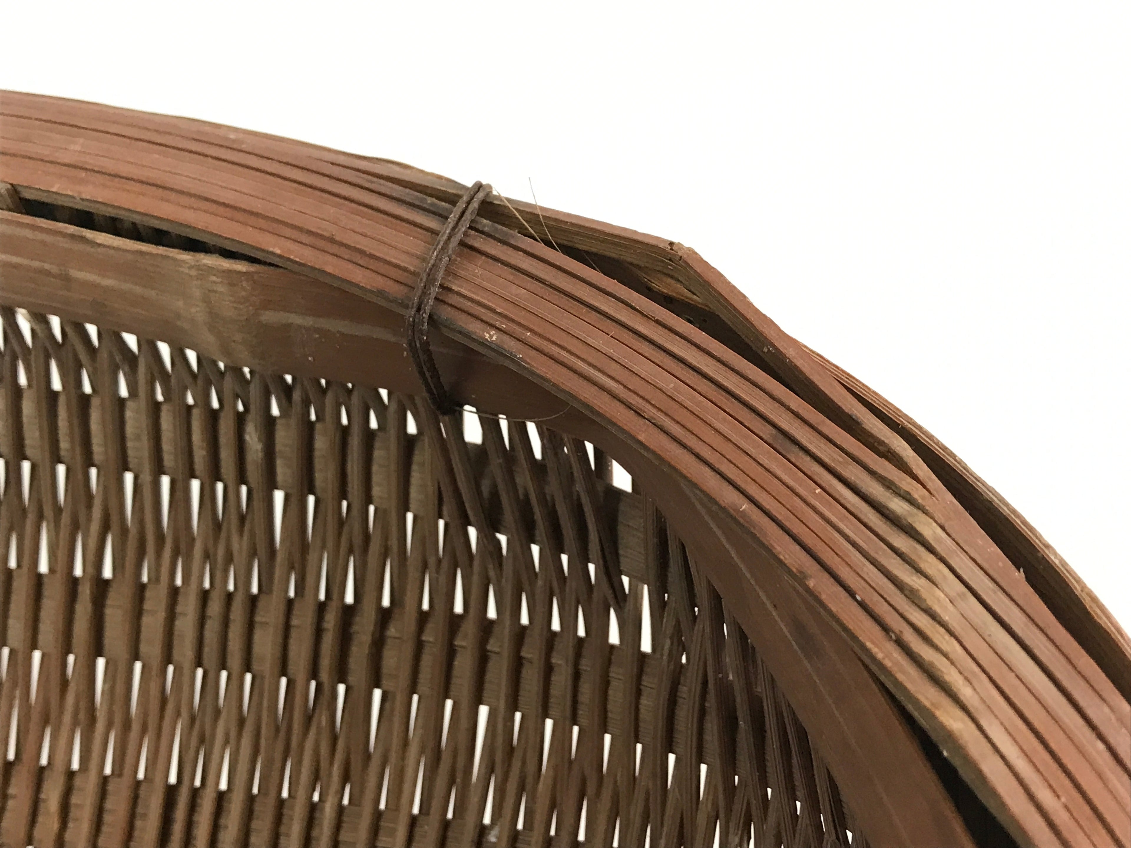 Antique Japanese Bamboo Drying Basket C1900 Kago Zaru 47 cm Long B209