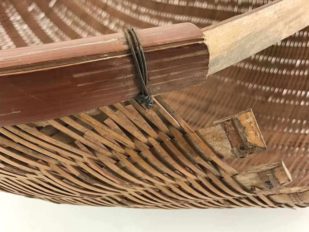 Antique Japanese Bamboo Drying Basket C1900 Kago Zaru 48 cm Long B210