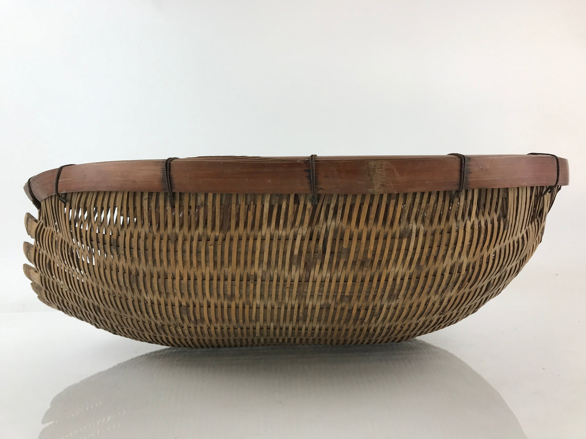 Antique Japanese Bamboo Drying Basket C1900 Kago Zaru 48 cm Long B210