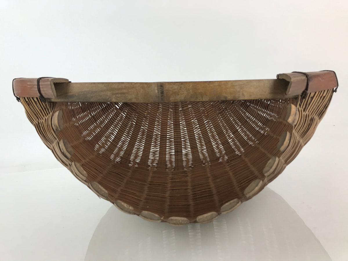 Antique Japanese Bamboo Drying Basket C1900 Kago Zaru 48 cm Long B210