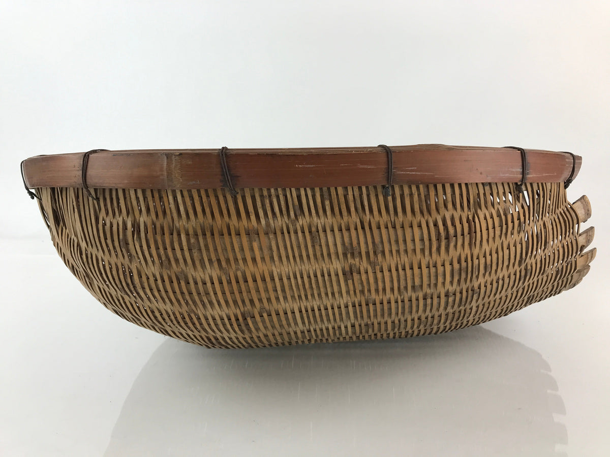Antique Japanese Bamboo Drying Basket C1900 Kago Zaru 48 cm Long B210
