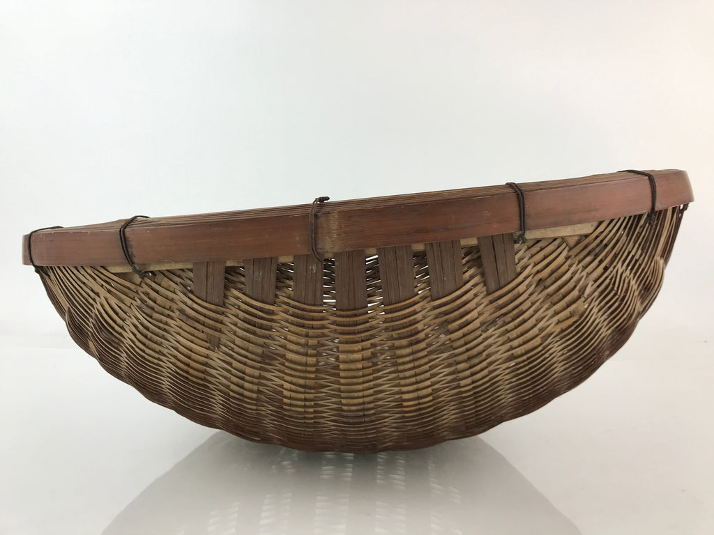 Antique Japanese Bamboo Drying Basket C1900 Kago Zaru 48 cm Long B210