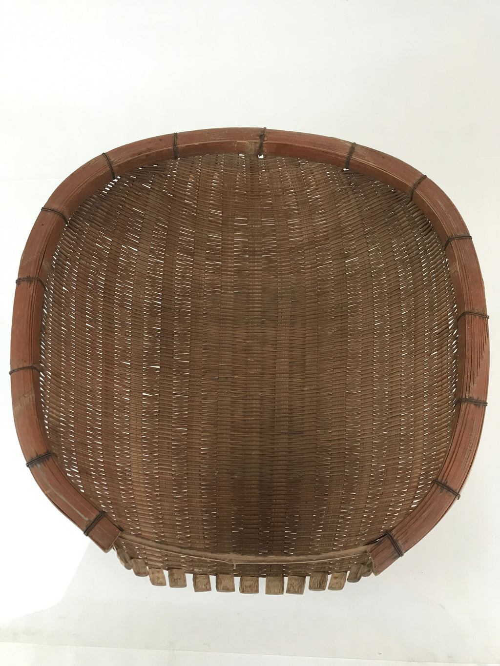 Antique Japanese Bamboo Drying Basket C1900 Kago Zaru 48 cm Long B210