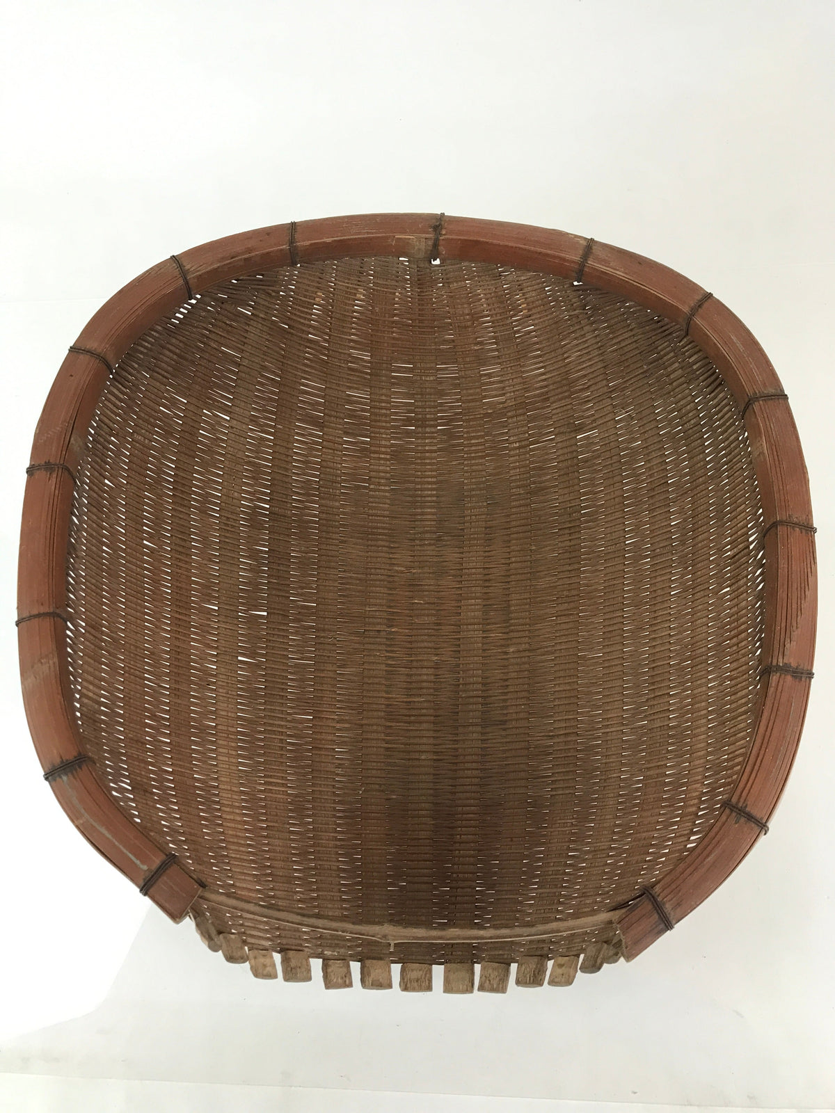 Antique Japanese Bamboo Drying Basket C1900 Kago Zaru 48 cm Long B210