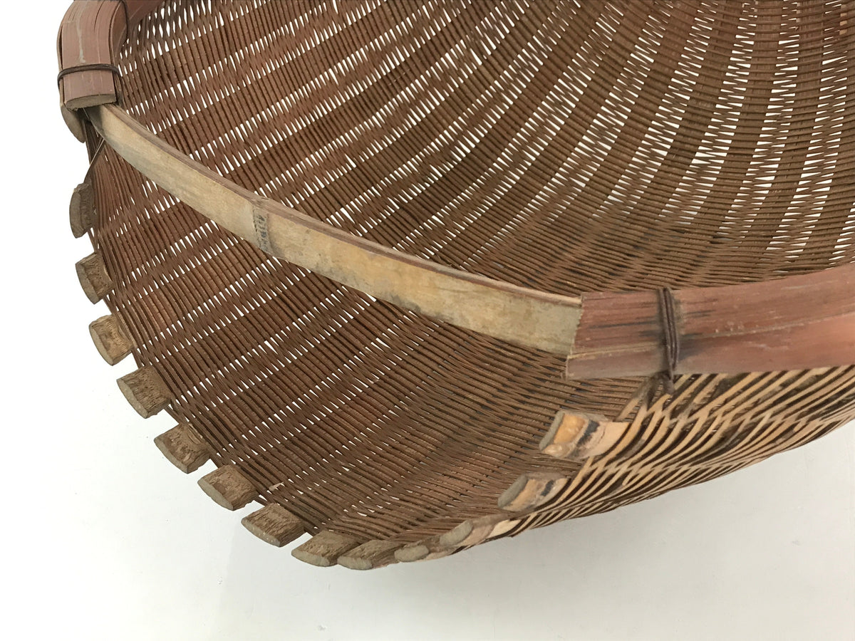Antique Japanese Bamboo Drying Basket C1900 Kago Zaru 48 cm Long B210