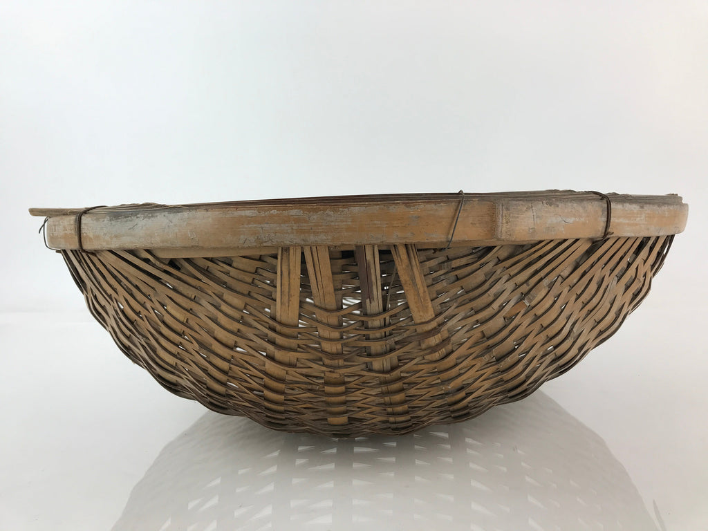 Antique Japanese Bamboo Drying Basket C1900 Kago Zaru 52 cm Long B211