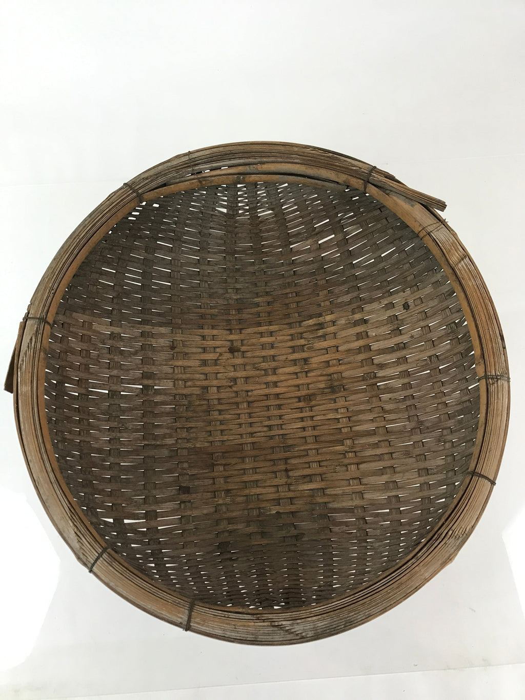 Antique Japanese Bamboo Drying Basket C1900 Kago Zaru 52 cm Long B211
