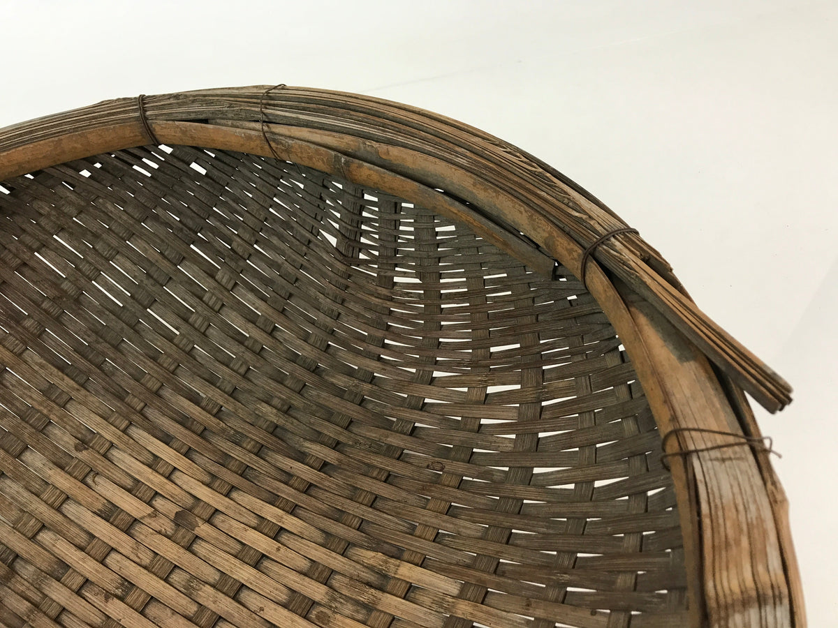Antique Japanese Bamboo Drying Basket C1900 Kago Zaru 52 cm Long B211