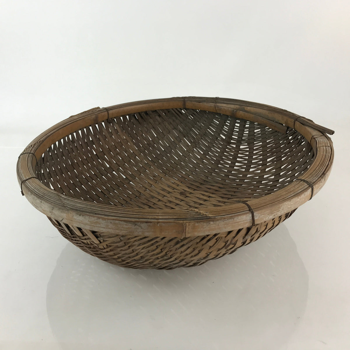 Antique Japanese Bamboo Drying Basket C1900 Kago Zaru 52 cm Long B211