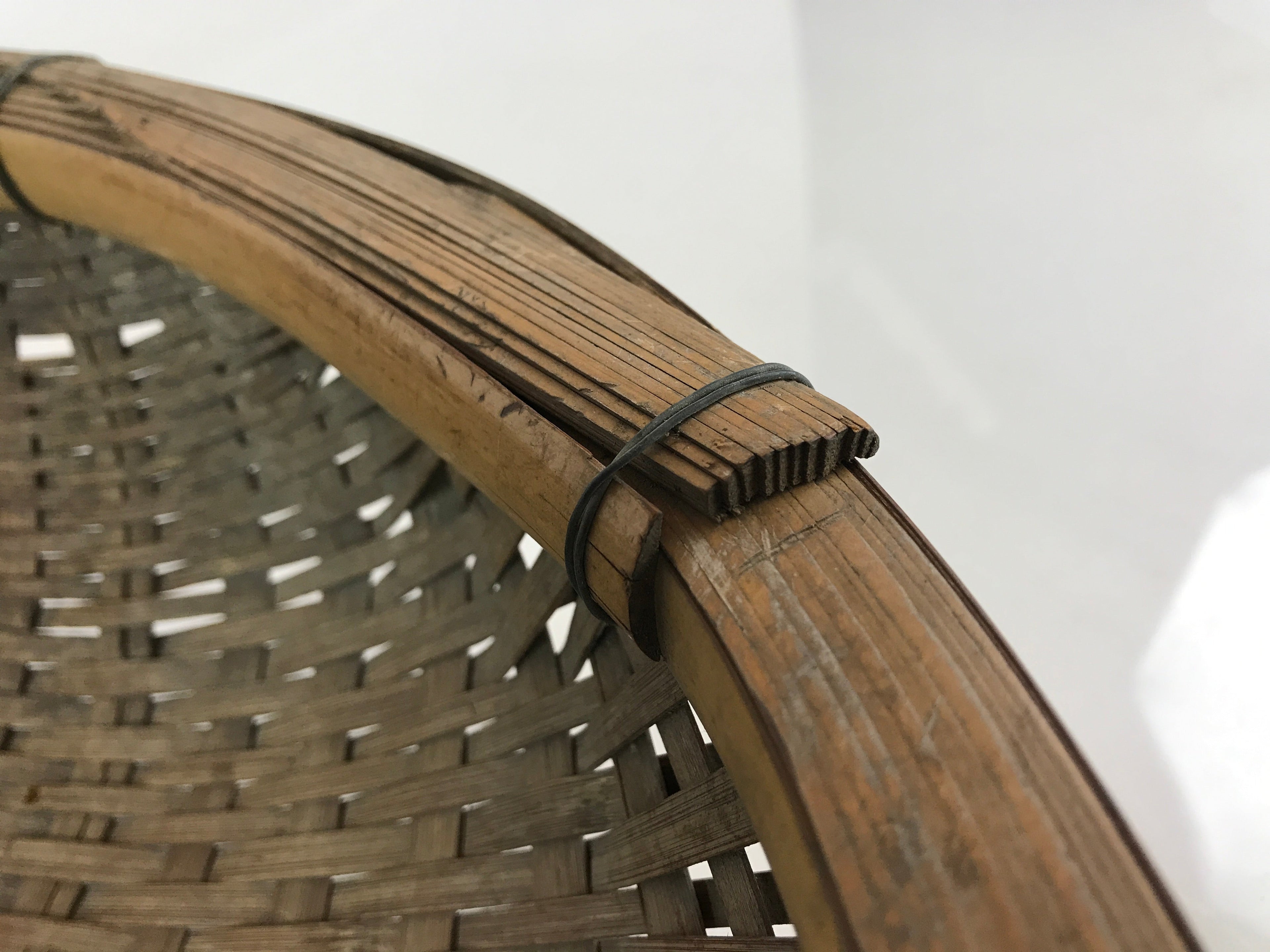Antique Japanese Bamboo Drying Basket C1900 Kago Zaru 57 cm Long B212