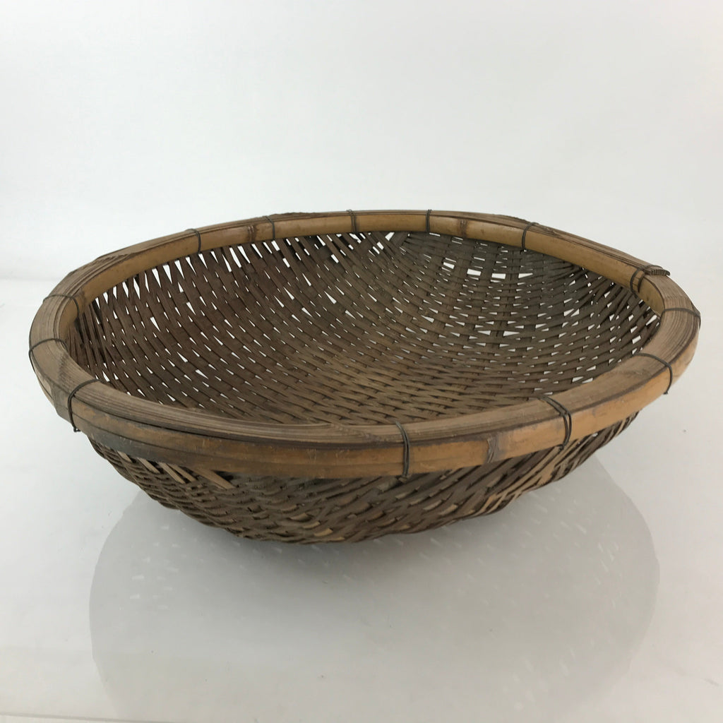 Antique Japanese Bamboo Drying Basket C1900 Kago Zaru 57 cm Long B212