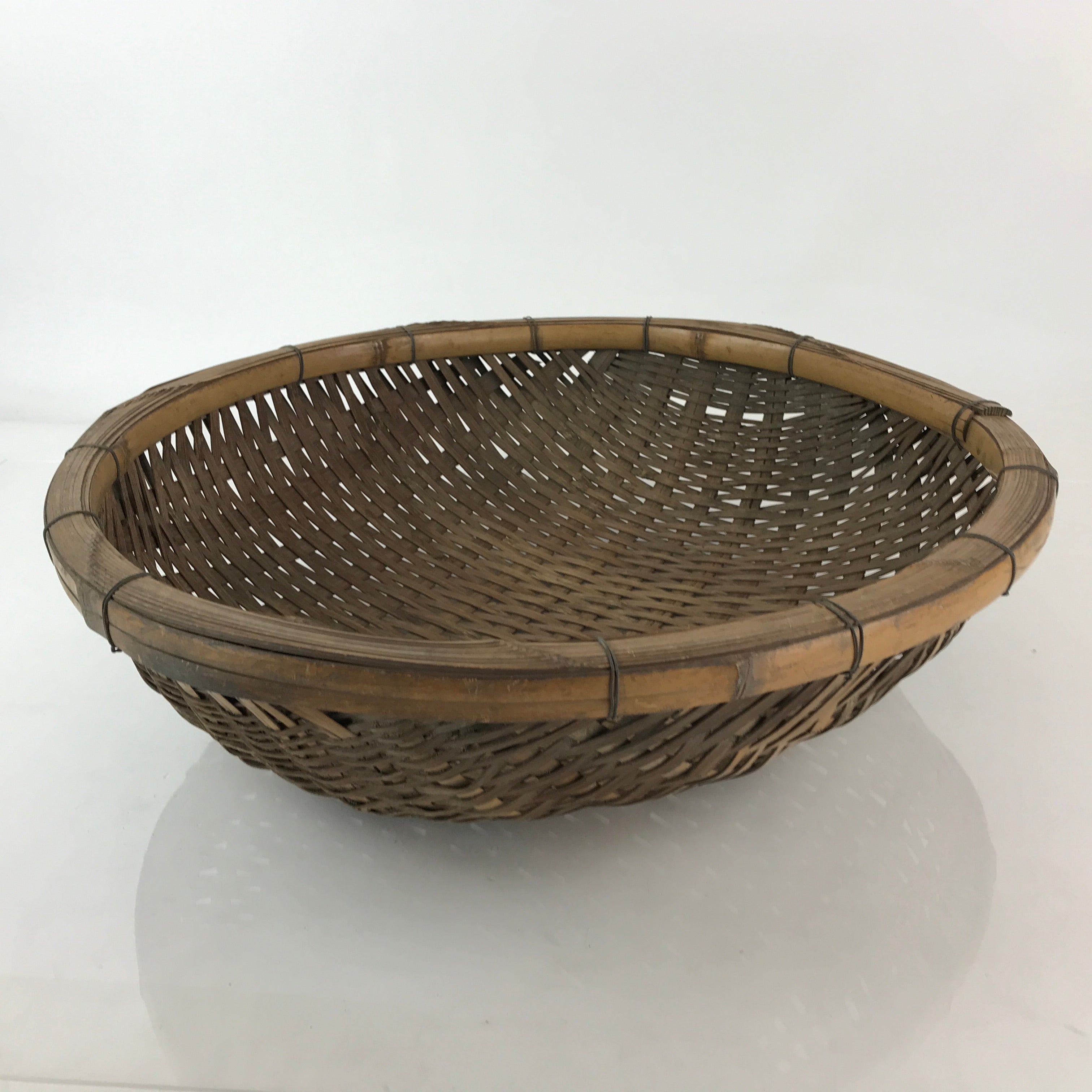 Antique Japanese Bamboo Drying Basket C1900 Kago Zaru 57 cm Long B212