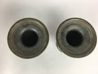 Antique Japanese Bronze Buddhist Altar Fitting Flower Vase 2pc Set Butsudan B433
