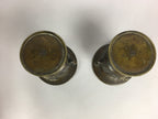 Antique Japanese Bronze Buddhist Altar Fitting Flower Vase 2pc Set Butsudan B433