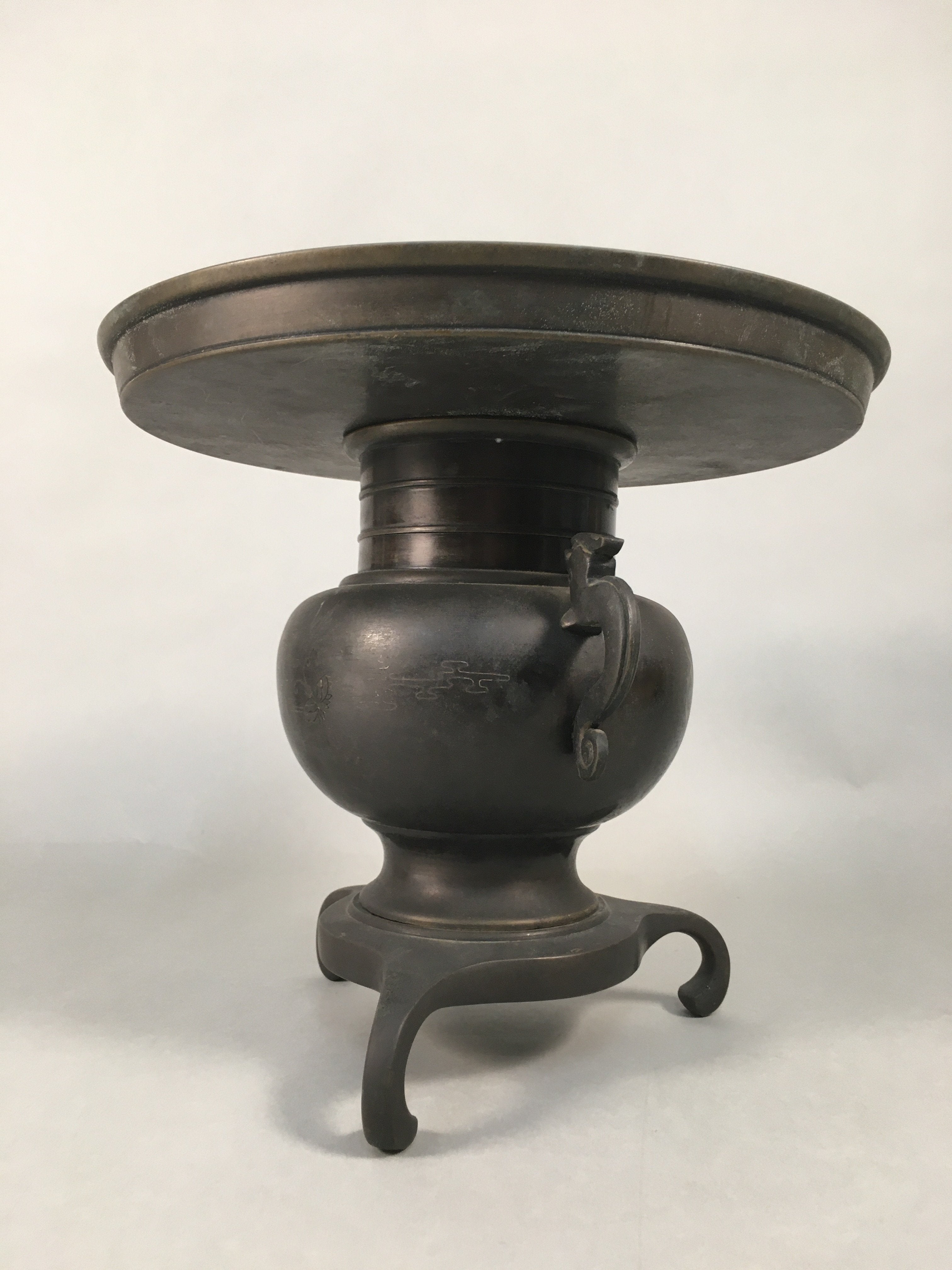 Antique Japanese Bronze Flower Vase Usubata Ikebana Arrangement C1900 UB51