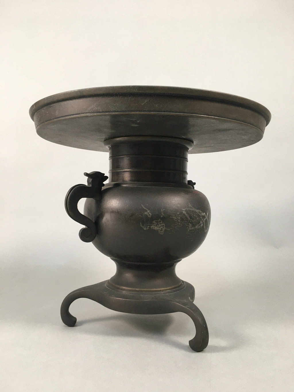Antique Japanese Bronze Flower Vase Usubata Ikebana Arrangement C1900 UB51