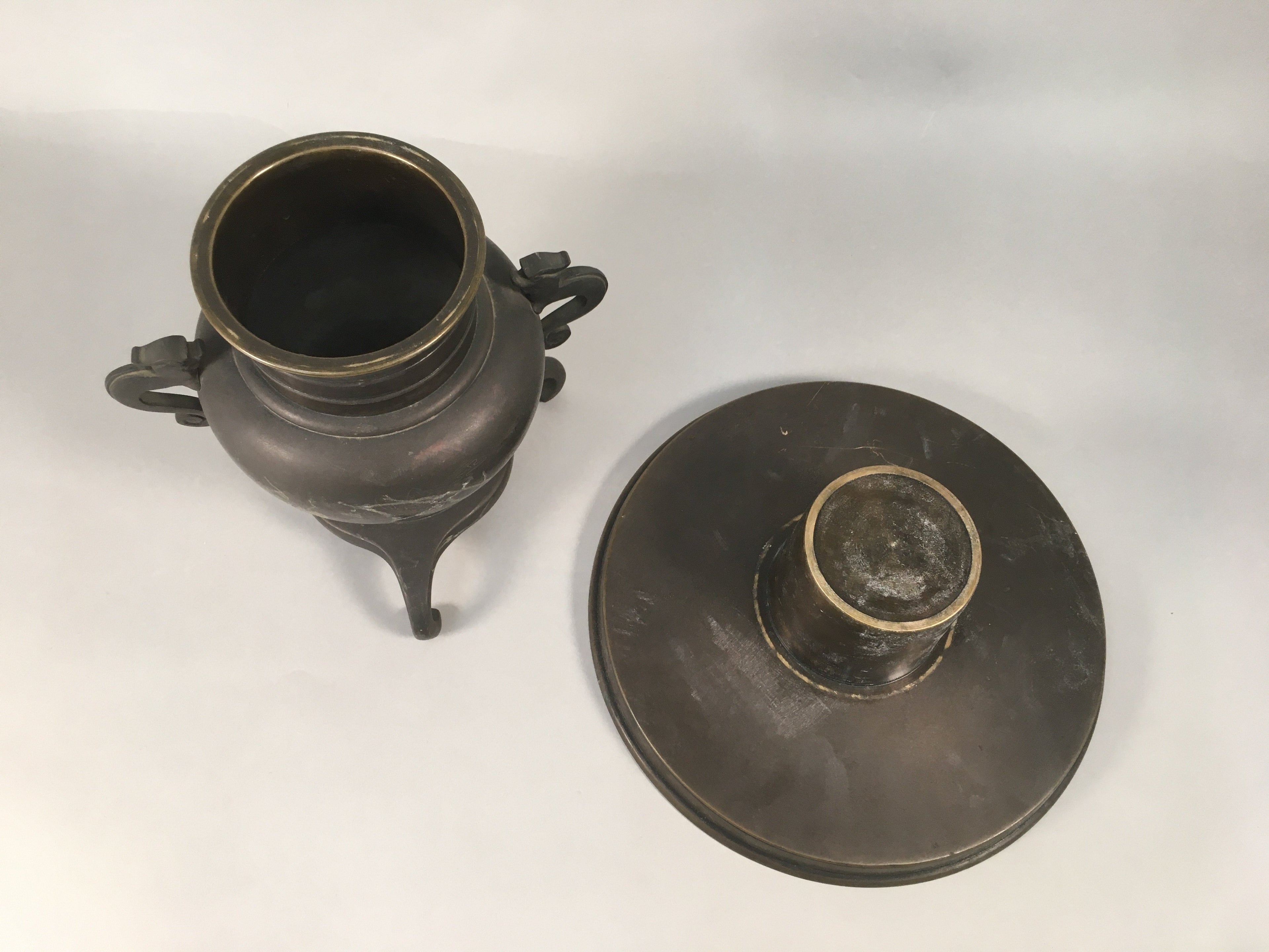 Antique Japanese Bronze Flower Vase Usubata Ikebana Arrangement C1900 UB51