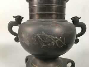Antique Japanese Bronze Flower Vase Usubata Ikebana Arrangement C1900 UB51