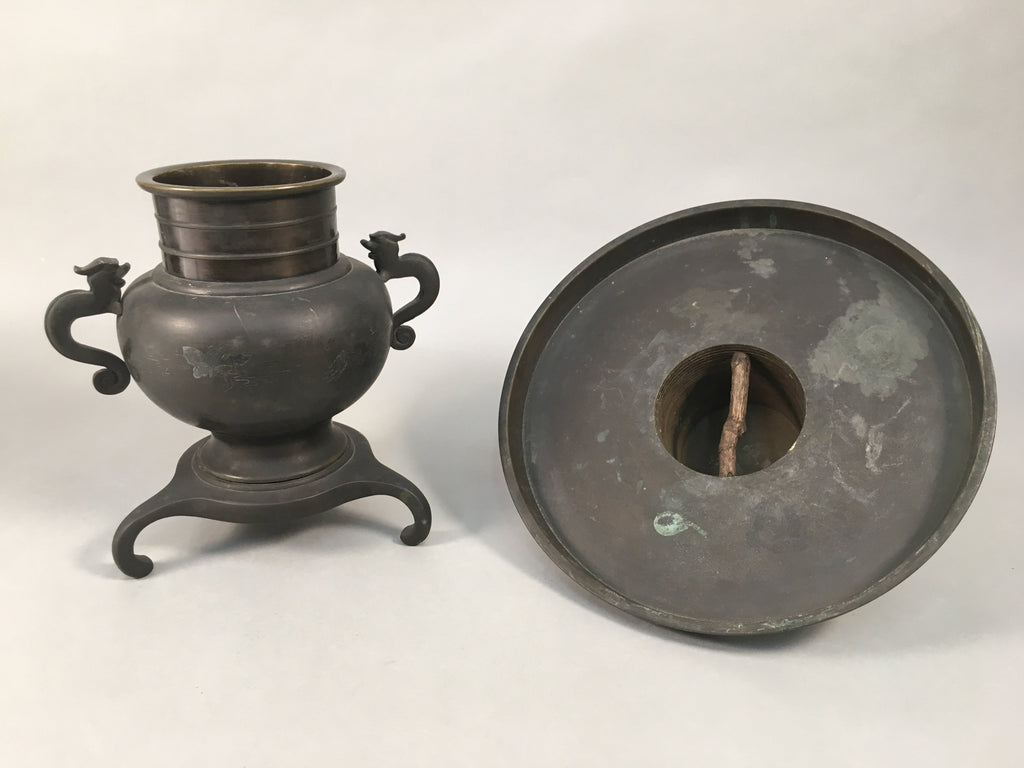 Antique Japanese Bronze Flower Vase Usubata Ikebana Arrangement C1900 UB51