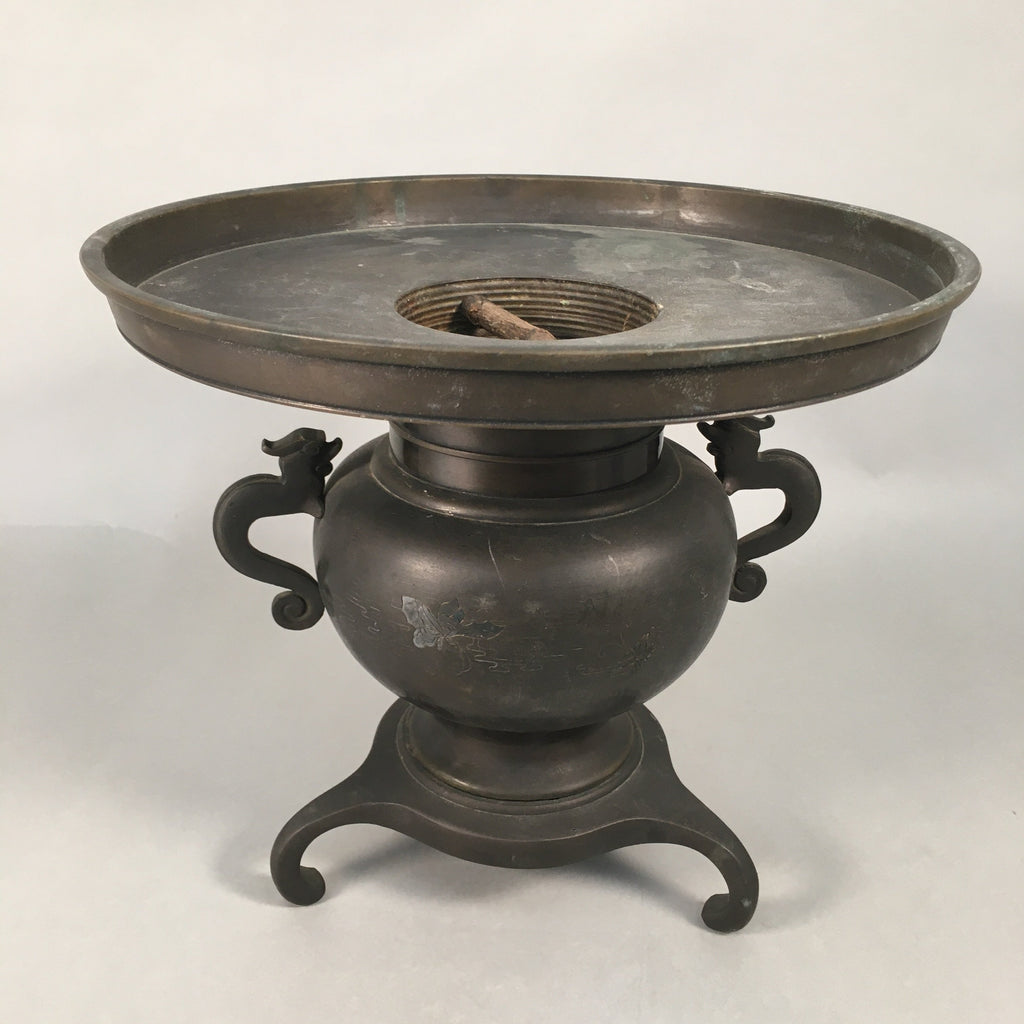 Antique Japanese Bronze Flower Vase Usubata Ikebana Arrangement C1900 UB51