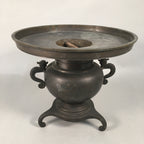 Antique Japanese Bronze Flower Vase Usubata Ikebana Arrangement C1900 UB51