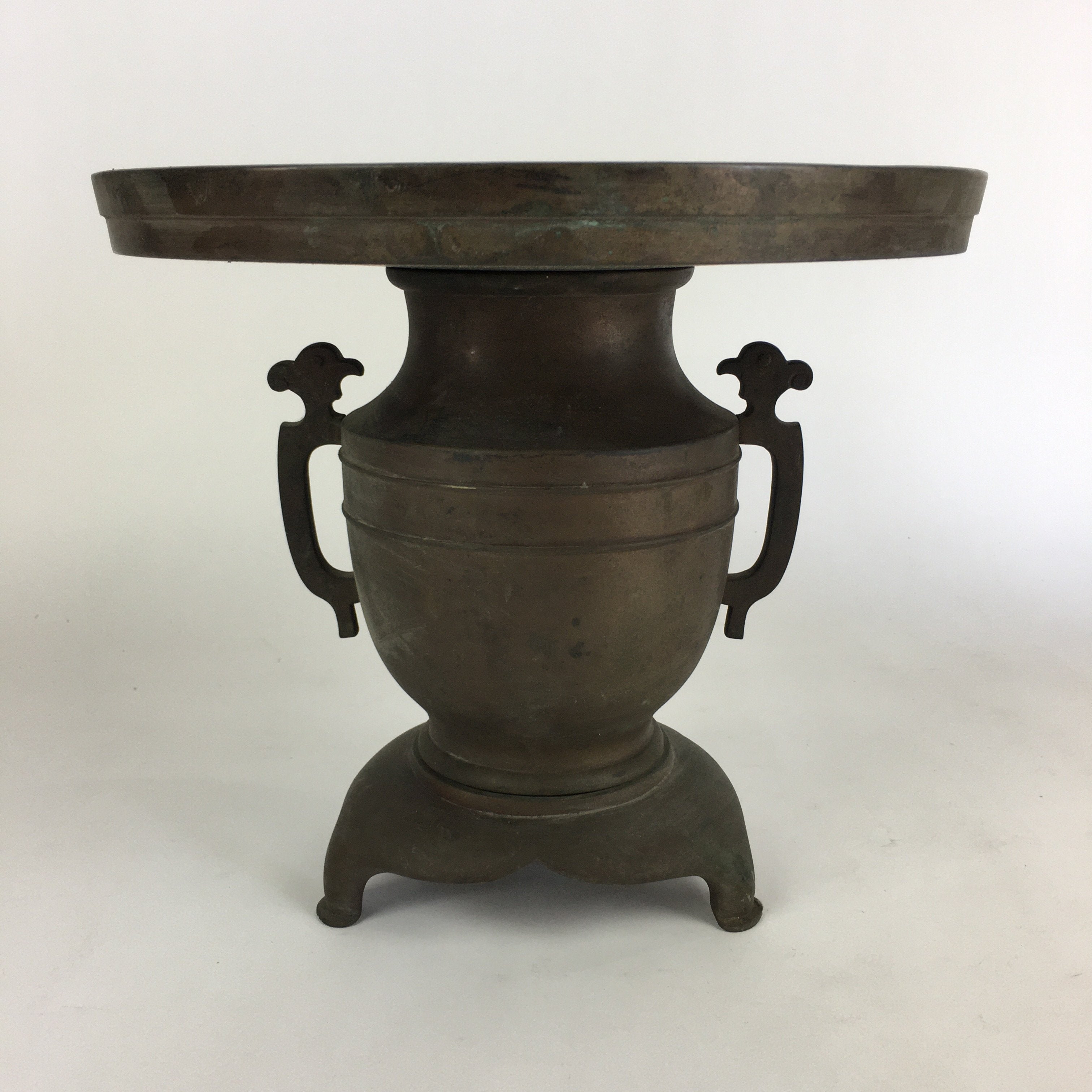 Antique Japanese Bronze Flower Vase Usubata Ikebana Arrangement C1900 UB52