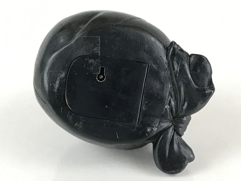 Antique Japanese Bronze Piggy Bank Savings Box Chokin Bakko Money Daikokuten JK469