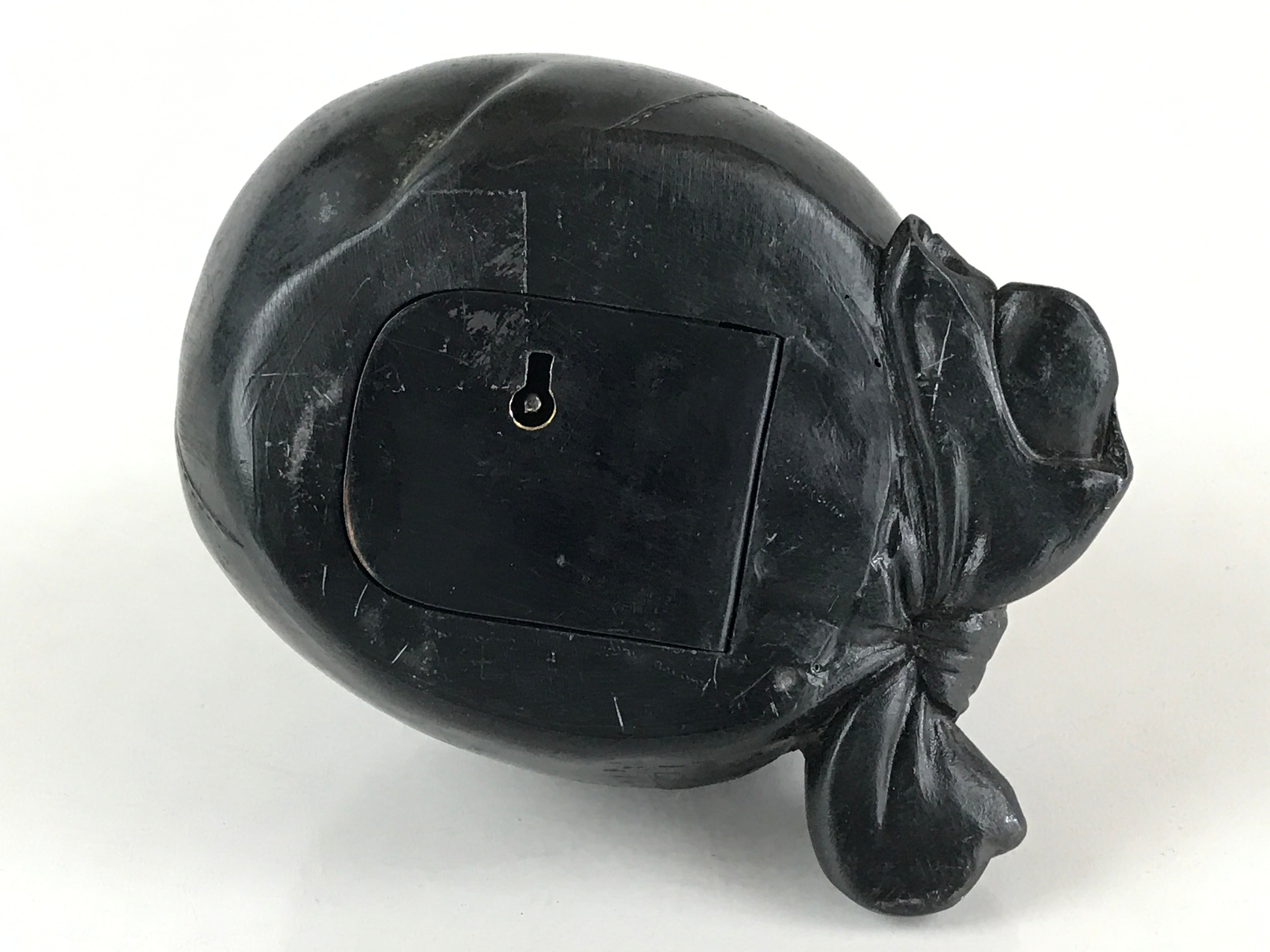 Antique Japanese Bronze Piggy Bank Savings Box Chokin Bakko Money Daikokuten JK469