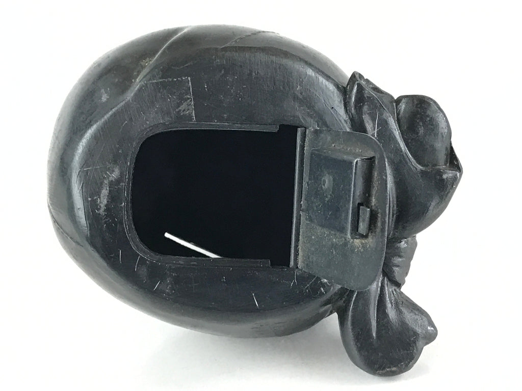 Antique Japanese Bronze Piggy Bank Savings Box Chokin Bakko Money Daikokuten JK469