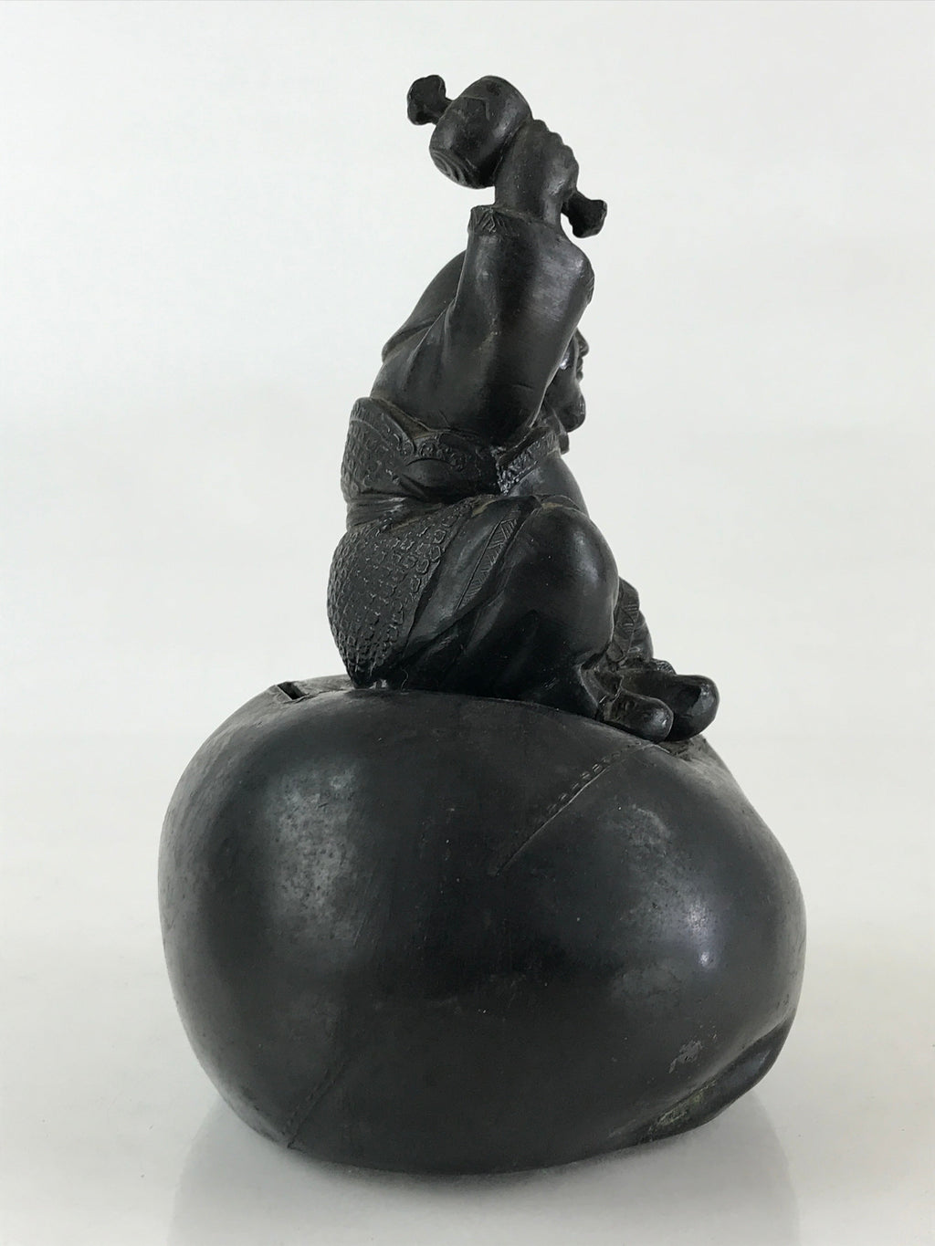 Antique Japanese Bronze Piggy Bank Savings Box Chokin Bakko Money Daikokuten JK469
