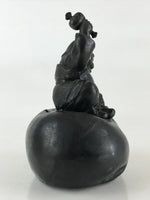 Antique Japanese Bronze Piggy Bank Savings Box Chokin Bakko Money Daikokuten JK469