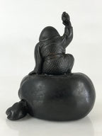 Antique Japanese Bronze Piggy Bank Savings Box Chokin Bakko Money Daikokuten JK469