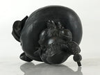 Antique Japanese Bronze Piggy Bank Savings Box Chokin Bakko Money Daikokuten JK469