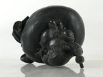 Antique Japanese Bronze Piggy Bank Savings Box Chokin Bakko Money Daikokuten JK469
