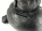 Antique Japanese Bronze Piggy Bank Savings Box Chokin Bakko Money Daikokuten JK469