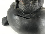 Antique Japanese Bronze Piggy Bank Savings Box Chokin Bakko Money Daikokuten JK469