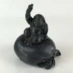 Antique Japanese Bronze Piggy Bank Savings Box Chokin Bakko Money Daikokuten JK469