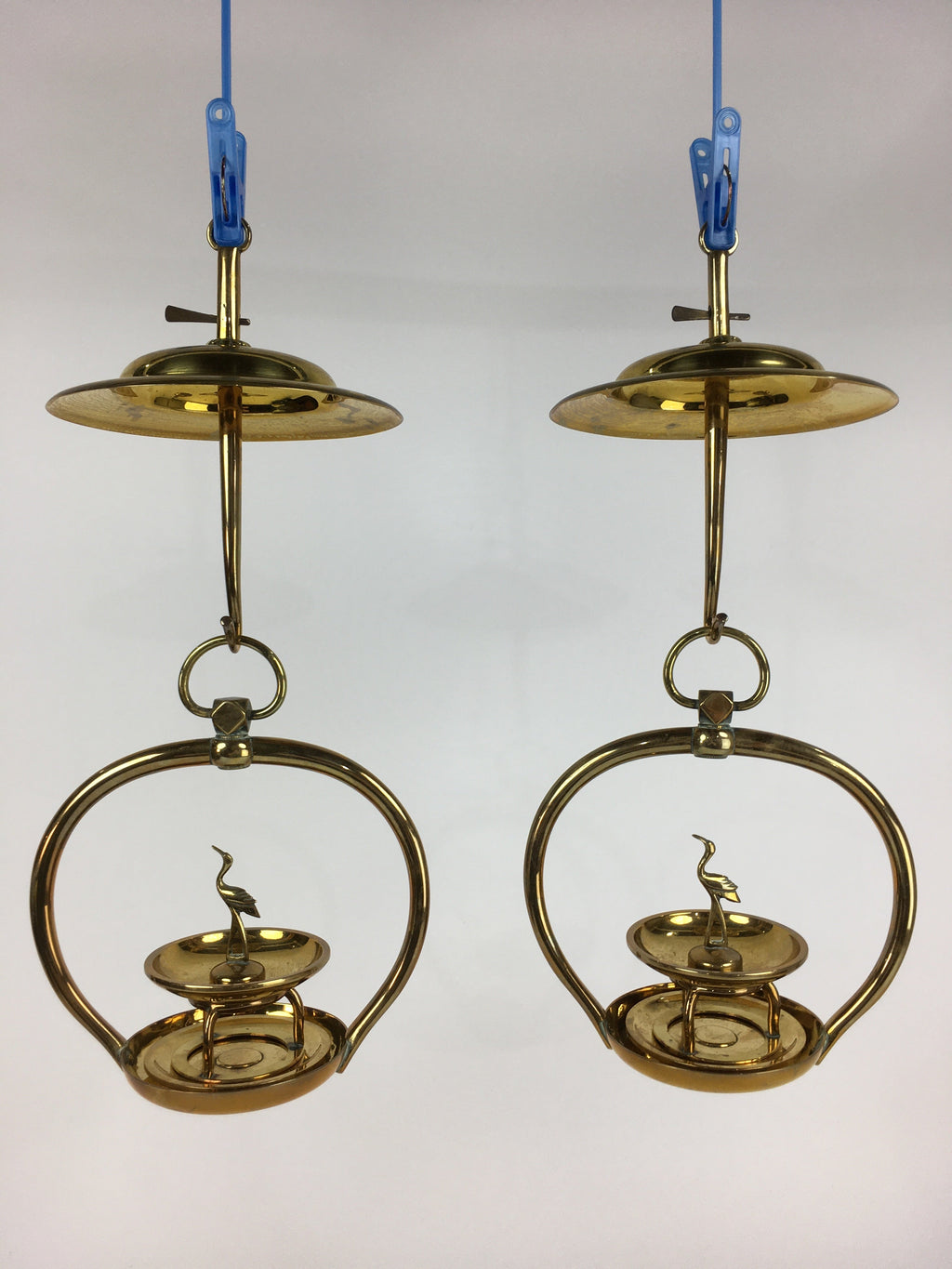 Antique Japanese Buddhist Altar Fitting Brass Hanging Lantern Rinto Butsudan BU