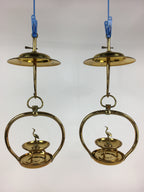 Antique Japanese Buddhist Altar Fitting Brass Hanging Lantern Rinto Butsudan BU