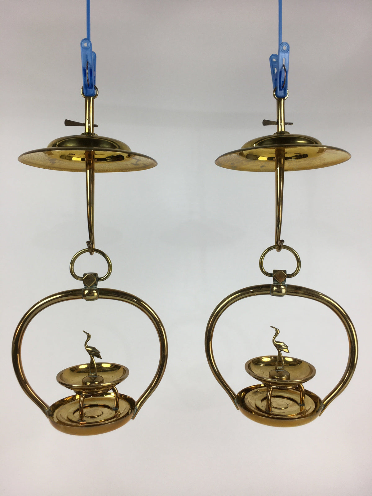 Antique Japanese Buddhist Altar Fitting Brass Hanging Lantern Rinto Butsudan BU