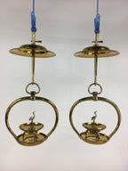 Antique Japanese Buddhist Altar Fitting Brass Hanging Lantern Rinto Butsudan BU