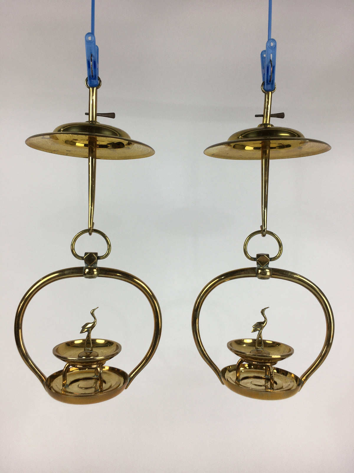 Antique Japanese Buddhist Altar Fitting Brass Hanging Lantern Rinto Butsudan BU