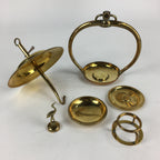 Antique Japanese Buddhist Altar Fitting Brass Hanging Lantern Rinto Butsudan BU
