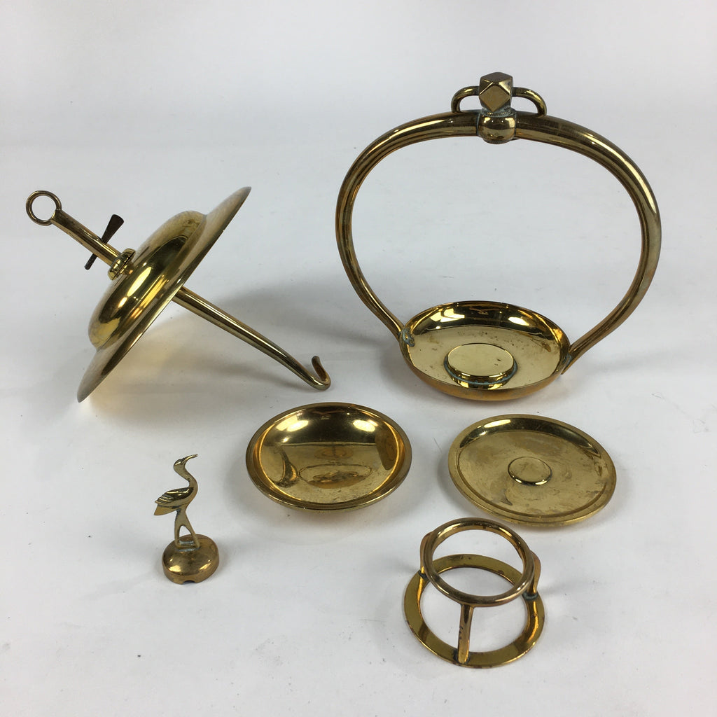 Antique Japanese Buddhist Altar Fitting Brass Hanging Lantern Rinto Butsudan BU