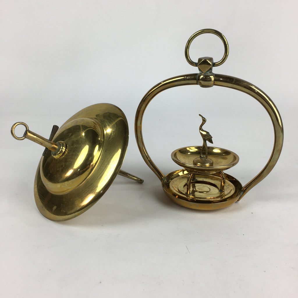 Antique Japanese Buddhist Altar Fitting Brass Hanging Lantern Rinto Butsudan BU
