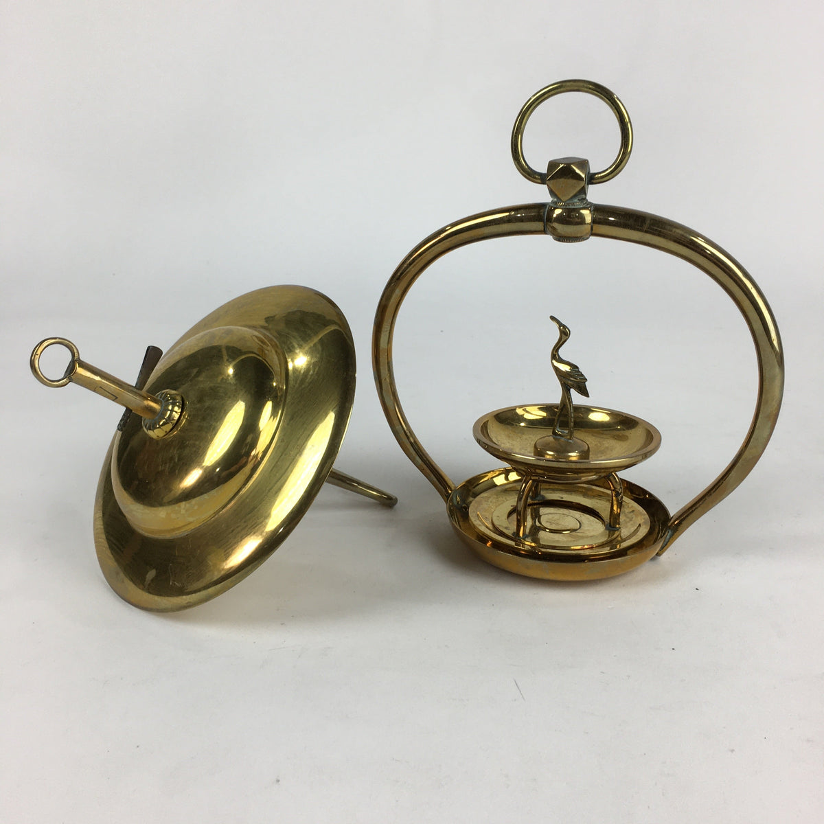 Antique Japanese Buddhist Altar Fitting Brass Hanging Lantern Rinto Butsudan BU