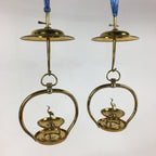 Antique Japanese Buddhist Altar Fitting Brass Hanging Lantern Rinto Butsudan BU